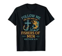Enganchado a Jesús, Pesca para almas, Mateo 4:19 vestimenta. Camiseta
