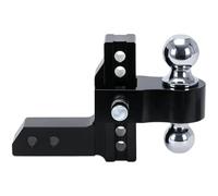 Enganche De Bola Enganche de Remolque Ajustable Receptor de 2" Caída/elevación de 6" Montaje de Bola GTW de 2" Bola de Remolque Doble de 2-5/16" Cerraduras Dobles Adaptador de Enganche(A)
