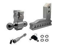 Enganche de Remolque Ajustable de aleación de Aluminio de 6 Pulgadas con Bola, Gancho de Remolque Doble for Coche, Ligero, con 1 candado. Distribución del Peso