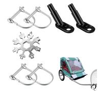 Enganche de Remolque de Bicicleta Remolque para Bicicleta + Enganche para Bicicleta + Juego Completo + 2 Ganchos + 4 Tornillos + Herramienta Multifuncional de Nieve