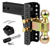 Enganche de remolque, Enganche de remolque ajustable, compatible con receptores de 2 pulgadas, elevación/caída de 6 pulgadas, enganches de bola de 2 y 2-5/16 pulgadas