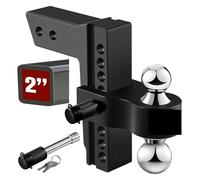 Enganche de remolque, Enganche de remolque ajustable: compatible solo con receptores de 2'', altura de elevación/caída de 8'', color negro