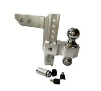 Enganche de Remolque, Enganche de Remolque Ajustable de 2", Receptor de 6", Enganche de caída/elevación de 12500 LB, Bola de Remolque Doble de 10"