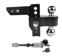 Enganche de Remolque Negro Receptor de 2 Pulgadas Elevación de caída de 6 Pulgadas Enganche de Remolque GTW de 12500 LBS Bolas de Enganche de 2 Pulgadas y 2-5/16 Pulgadas