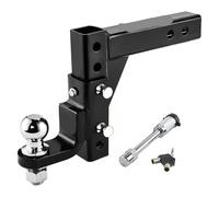Enganche de remolque, Soporte de bola de enganche de remolque ajustable, compatible con receptor de 2 pulgadas, bolas de remolque de 2 pulgadas, 7500 lb, caída de 9-1/2 pulgadas/elevación de 8-1/4 pul