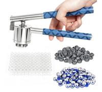 Engarzadora de viales de 20 mm + 100 viales de vidrio (10 ml) + 100 tapones de goma + 100 tapas abatibles de plástico y aluminio, engarzadora de viales abatible
