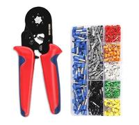 engastadora, Kit de casquillos 0,25-10 mm², alicates crimpado trinquete autoajustables, juego for terminales tubulares, herramienta sujeción