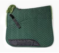 Engel Alemania de oveja cuadrado Saddle Pad Gamuza de manta para silla de color verde (schabra 1 half-lined) colorido: combinable con 12 de lana de colores. Verde lambskin colour green Talla:Dressage