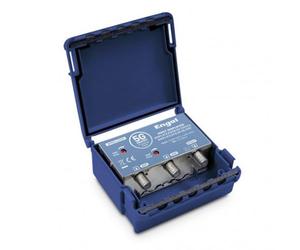 Engel Axil Amplificador Mástil Blindado 2e UHF-VHF 40-30dB LTE 5G 2 Canales 100W 24V DC