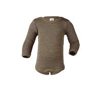Engel Axil - Baby de body woll body manga larga con botones en los hombros - lana seda nuez 62