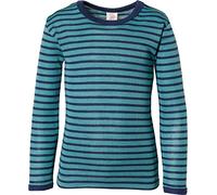 Engel Camiseta infantil de manga larga, lana y seda., Pájaro helado/azul marino., 92 cm