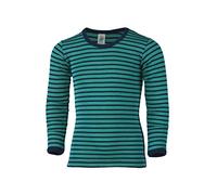 Engel, Camiseta interior infantil de manga larga, lana y seda, talla 92-176, 6 colores, Martín pescador/Marina, 128