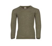 Engel, Camiseta interior infantil de manga larga, lana y seda, talla 92-176, 6 colores, verde oliva, 128