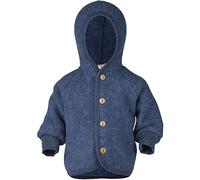 Engel - Chaqueta de lana con capucha para bebé, color azul jaspeado, 50-56, Color azul., 50-56