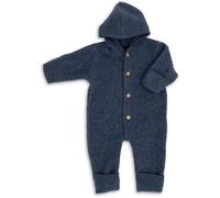 Engel Combinaison Polaire avec Capuche, 100% Laine Vierge, Ange Naturel, Taille 50/56-86/92, 4 Couleurs - Bleu - 18 Mois