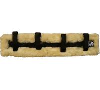 ENGEL GERMANY Funda de piel de cordero para cinchuelo protector para cincha - tela de algodón negro piel natural talla 60x10cm (Kamde)
