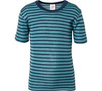 Engel Natur, Camiseta interior infantil de manga corta, 70% lana (KBA), 30% seda, Pájaro helado/azul marino., 104
