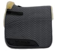 Engel Reitsport - Sudadero de silla de montar cuadrado de piel de oveja SCHABRA1, Gris/Natural, Dressage