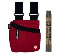 Engelbert Strauss Bundle e.s.Motion - Bolsa multiusos con metro plegable para manualidades y bricolaje para profesionales (rojo/negro)