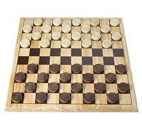 Engelhart - 150235-150236- Juego de ajedrez/Juego de Damas Madera de Abedul - 30 x 30 cm - Tablero de Juego de Madera Maciza - Juego Completo con Piezas - a Partir de 6 años (Damas)