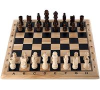 Engelhart - 150235 - Juego de Ajedrez de Madera de Abedul - Tablero Impreso - Juegos de Mesa Clásicos - 32 Piezas - Rey 77 mm - 30 x 30 x 3 cm - Principiantes - 2 Jugadores - Desde 6 Años
