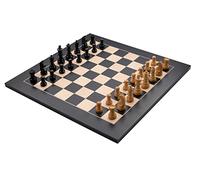 Engelhart - 170492 - Juego de Ajedrez de Lujo de 50 cm - Tablero con Incrustaciones en Arce y/o Nogal - Piezas en Caja de Madera - Color Negro