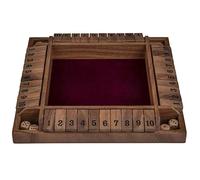 Engelhart - 300406 - Juego Cierra la Caja para 4 Jugadores - Caja de Madera con Interior de Fieltro - 8 Dados de Madera - Juego Tradicional de Dados - 29x29x3,5 cm
