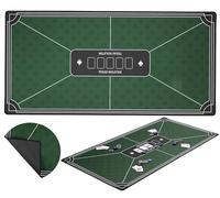 Engelhart - 320992 - Tapete de póker Verde Antideslizante 120x60 cm, 3 mm, poliéster y Goma, Accesorio para Juegos de Casino
