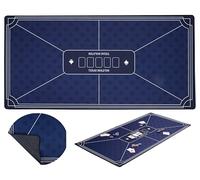 Engelhart - 320993 - Tapete de póker Azul Antideslizante 120x60 cm, 3 mm, poliéster y Goma, Accesorio para Juegos de Casino