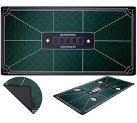 Engelhart - 320996 - Tapete de póker Verde Antideslizante 180x90 cm, 3 mm, poliéster y Goma, Accesorio para Juegos de Casino