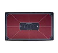 Engelhart-320998 - Tapete de Póker Texas Hold’em Rojo 138 × 79 cm - Poliéster + Goma Antideslizante - Zonas de Juego Marcadas - Accesorio Plegable de Cartas