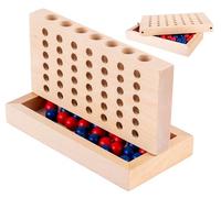 Engelhart - 340925 - Cuatro en Línea - Juego de Estrategia de Madera - Versión de Viaje - para Niños a Partir de 6 Años