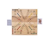 Engelhart - 350263 - Juego de Tock XL de Madera con Estuche Plegable de Caucho - Juego Tradicional Canadiense - 2 a 4 Jugadores - Juego con Cartas - Desde 6 años