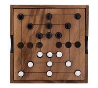 Engelhart 350270-BW - Juego del Molino de Madera - Nine Men’s Morris - Juego de Mesa ecológico para 2 Jugadores - Dimensiones: 13,8 x 13,8 x 3 cm