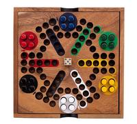Engelhart- 350330 - Juego de Ludo en una Caja de Madera - versión de los Caballos - Juego del dada de Madera - 2 a 6 Jugadores
