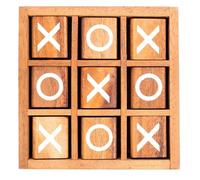 Engelhart - 350380 - Tres en Raya de Madera - Juego de ceros y Cruces - lógica - Juego Familiar - ecológico - 14 cm x 14 cm x 4 cm