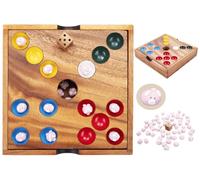Engelhart 350440 - Juego de caída de cerditos de cerámica - Juego ecológico de Madera- Juego Familiar - 60 Cerdos de cerámica - Cubo y Caja de Madera - Desde 6 años