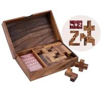 Engelhart 350500 - Pentomino Doble de Madera - Rompecabezas Ecológico - 2 Jugadores - Piezas Puzzle 3D - Tarjetas Desafíos - Caja de Almacenamiento de Madera - 7 años y más