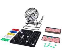 Engelhart - 360565 - Juego de Bingo/Lotería con 90 Bolas y Mezclador Metálico de 13,5 cm de Diámetro - Incluye Fichas, Reglas, Cartones Reutilizables y 150 Marcadores - Juego Familiar