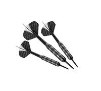 Engelhart Juego de Dardos Punta Acero Estilo Profesional, 3 Dardos con Aspecto tungsteno 23 Gramos, Color Blanco y Negro, suministrado con Estuche rígido