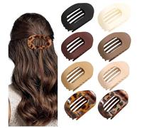 Engeliebe - Pinza para el pelo con pico de pato, mate, antideslizante, diseño arqueado, plano, agarre seguro, dientes internos, garras para cabello grueso y fino (8 unidades)
