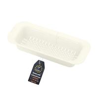 Engelland - 1 colador extraíble para fregadero de cocina, color beige, flexible, colador de pasta de plástico sin BPA, ahorra espacio y ampliable, resistente, colador para lavabo
