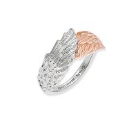 Engelsrufer Anillo para mujer con símbolo de alas de plata de ley bicolor en plata y oro rosa, tamaño ajustable, sin níquel, Plata, Sin piedras preciosas