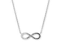 Engelsrufer Cadena con forma de corazón de plata de ley 925 y circonita, cierre de mosquetón, longitud: 42 + 4 + 4 cm, 50 cm, Plata esterlina, Circonia cúbica