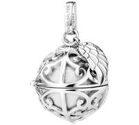 Engelsrufer Colgante para mujer con alas de plata de ley con bola de sonido intercambiable S en color blanco nacarado, sin níquel, tamaño: 16,5 cm, ER-23-20-S, S, Plata esterlina, No es una piedra