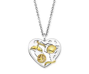 Engelsrufer Collar Aloha para mujer de plata de ley con colgante bicolor, cierre de mosquetón, ajustable en tres longitudes, sin níquel, 42 cm, Plata esterlina, No es una piedra preciosa