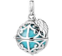 Engelsrufer Collar Con Colgante De Alas De Plata De Ley Con Bola De Sonido Intercambiable M De Color Turquesa Para Mujer, Colgante Para Abrir, Tamaño: 19,5 Cm, Er-23-26-M, M, Plata Esterlina, No Es