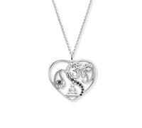Engelsrufer Collar de mujer de plata de ley con colgante de corazón Yin Yang - engastado con brillantes circonitas - ajustable en tres longitudes - Longitud: 42 + 4 + 4 cm