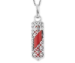 Engelsrufer Collar de mujer de plata de ley con colgante de piedra de fuerza intercambiable - Cierre de mosquetón - ajustable en dos longitudes - sin níquel, M, Plata esterlina, Jaspe