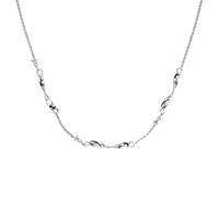 Engelsrufer Collar de mujer Twist de plata de ley - con tres circonitas - cierre de mosquetón - ajustable en dos longitudes - sin níquel, 42 cm, Plata esterlina, No es una piedra preciosa